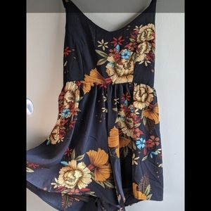 Navy Floral Romper Zaful Size Medium